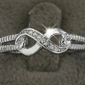 Infinity Silver 925 Ring Sz 8